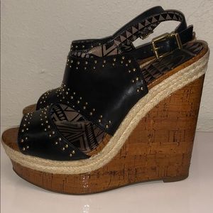 Jessica Simpson wedges- black with studs